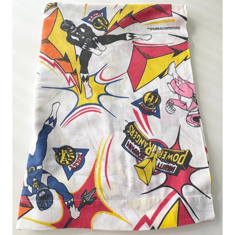 Vintage 90s flat/top sheet, Power Rangers, twin size bed